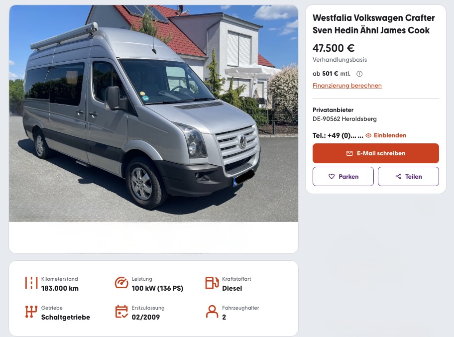 ...aber sehr gepflegt Folie an der Schiebetür löst sich.